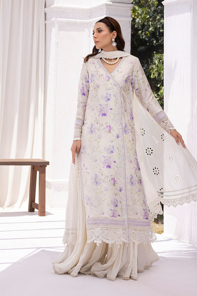 Ansab Jahangir | Digital Silk | Lila Shirt And Dupatta