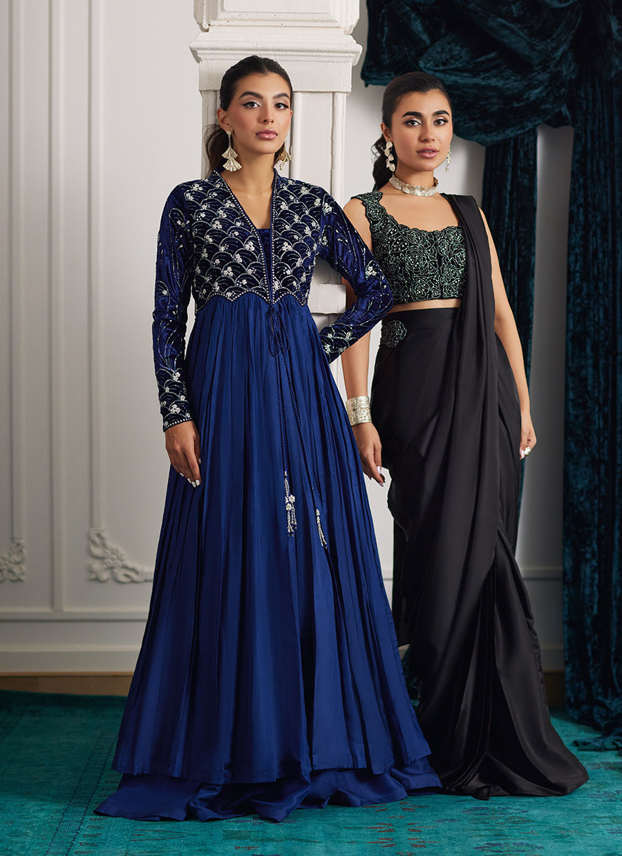 Farah Talib Aziz | Velvets The After Party | KISMET PERSIAN BLUE KALIDAAR