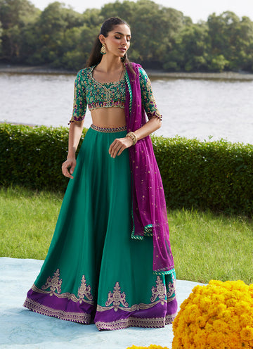 Farah Talib Aziz | Mayna Festive Luxe Pret | Amaranth Lehnga Choli