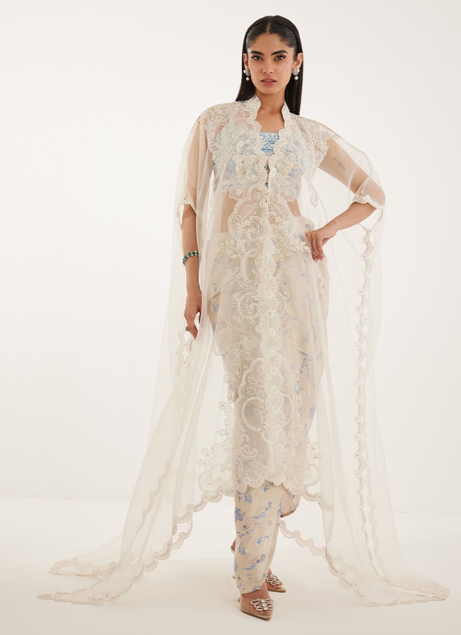 Farah Talib Aziz | Veya A Draped Capsule | Diana Cape With Skirt