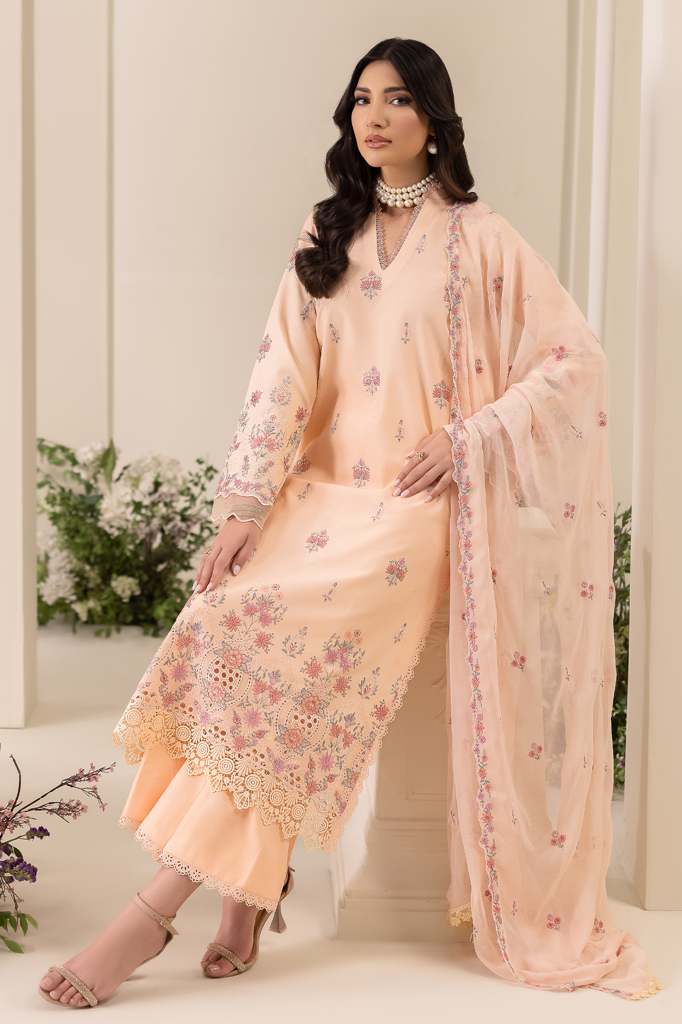 Rajbari | Premium Edition | Embroidered Chiffon Dopatta 04
