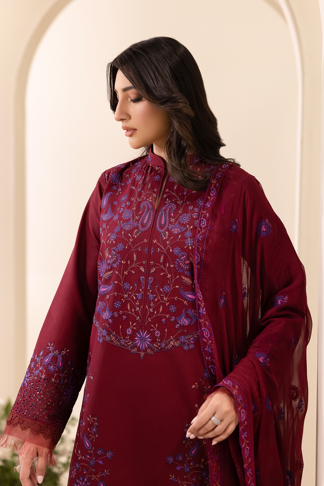 Rajbari | Premium Edition | Embroidered Chiffon Dopatta 08