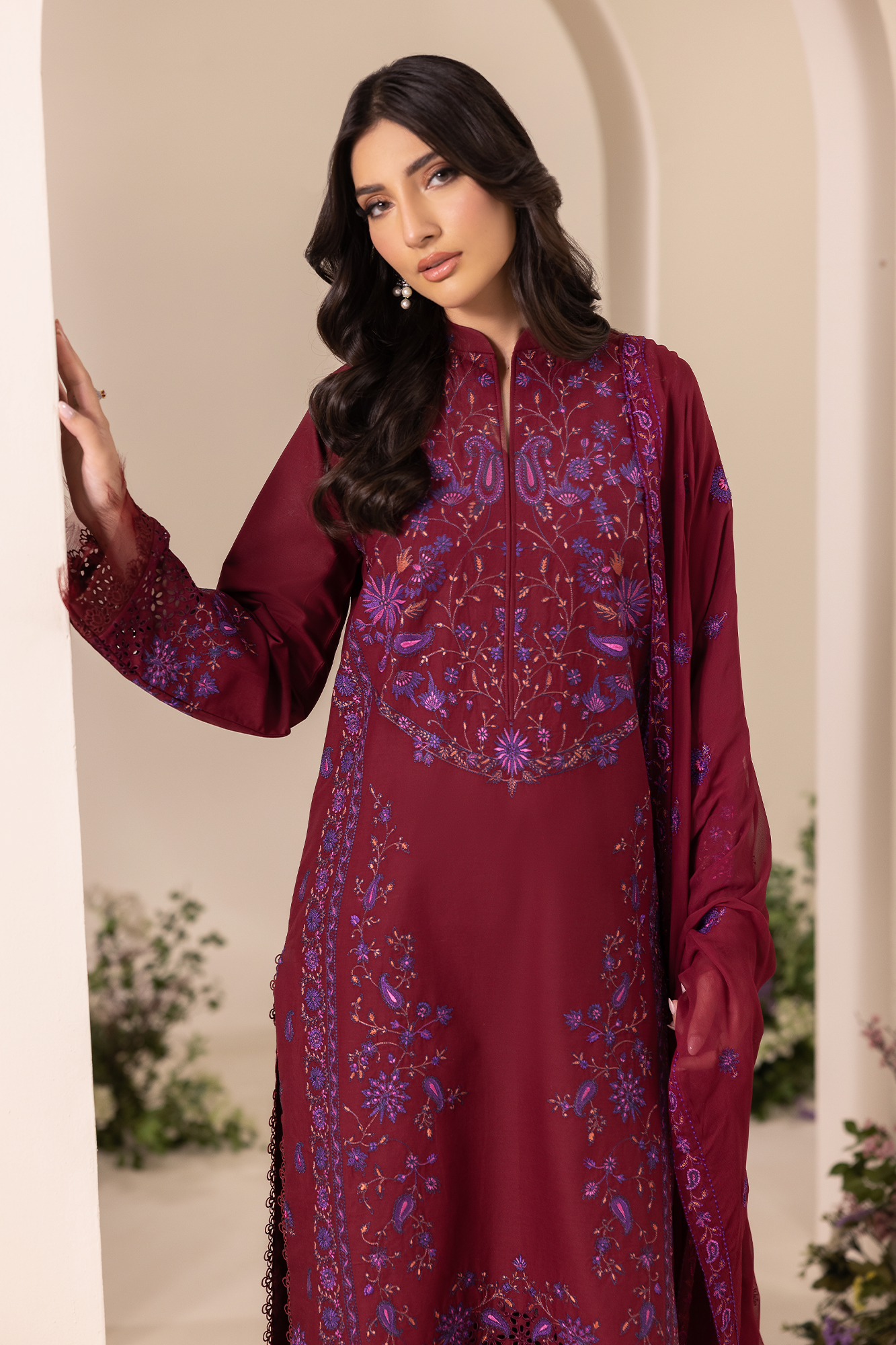 Rajbari | Premium Edition | Embroidered Chiffon Dopatta 08
