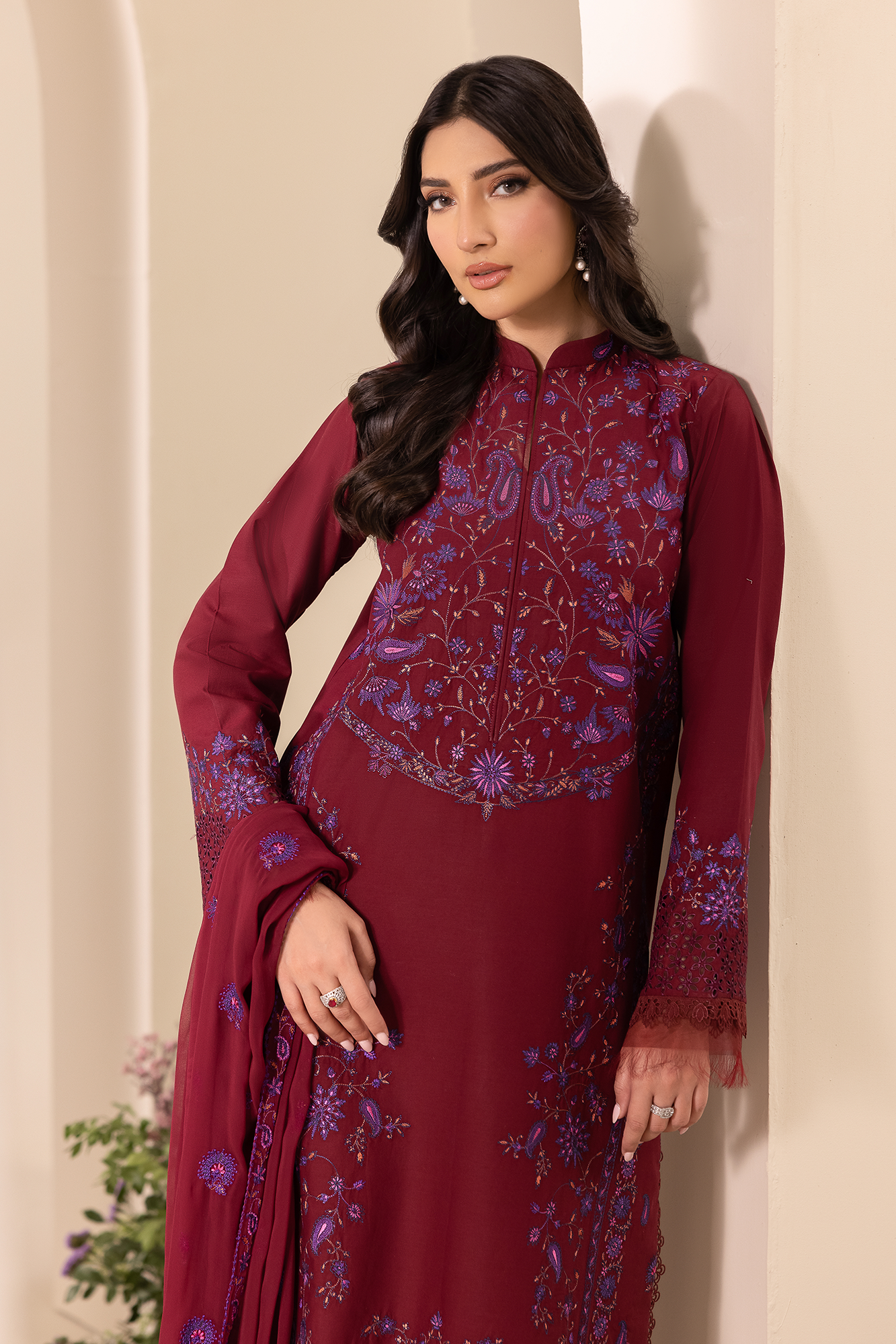 Rajbari | Premium Edition | Embroidered Chiffon Dopatta 08