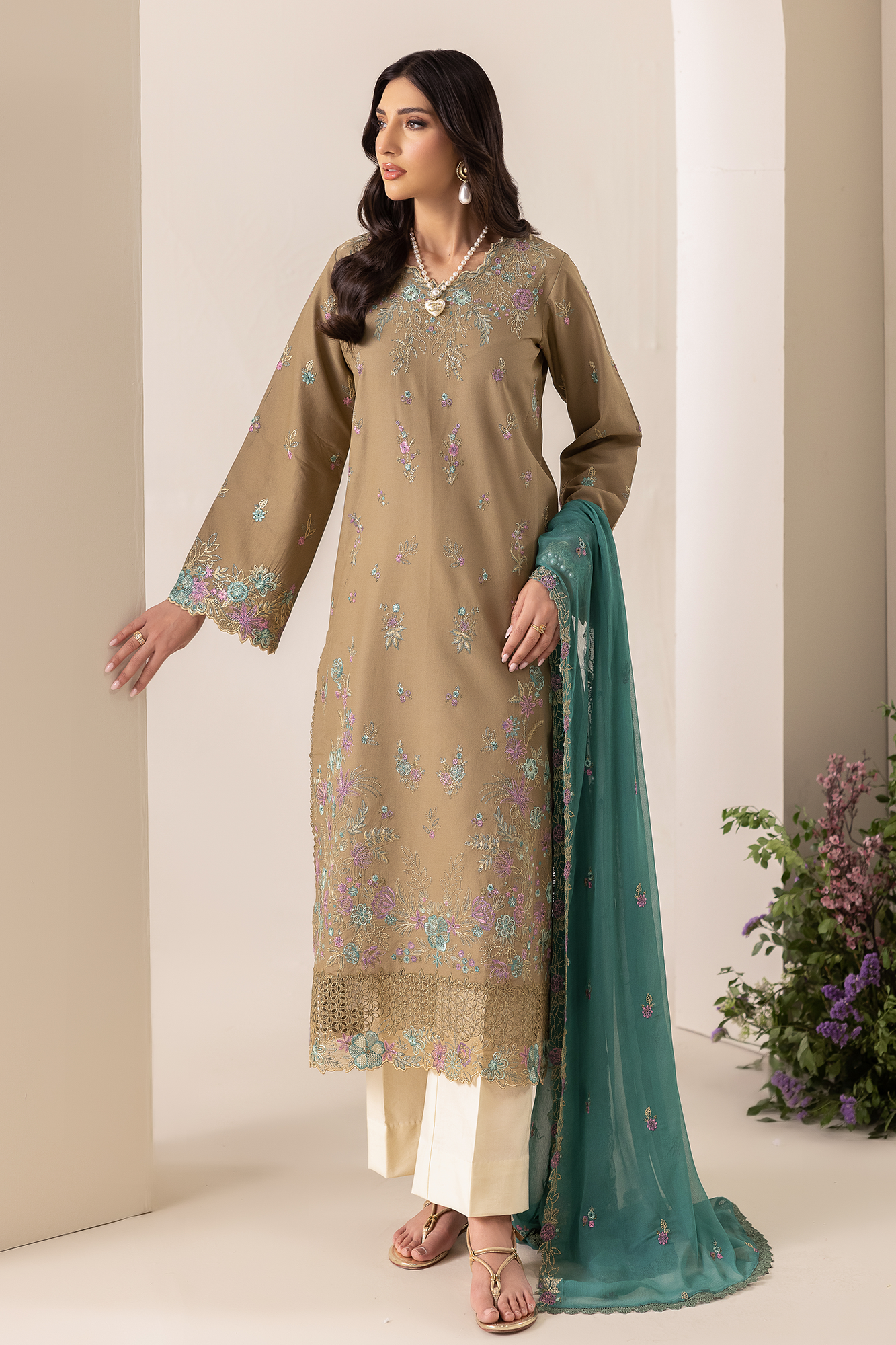 Rajbari | Premium Edition |Embroidered Chiffon Dopatta 03