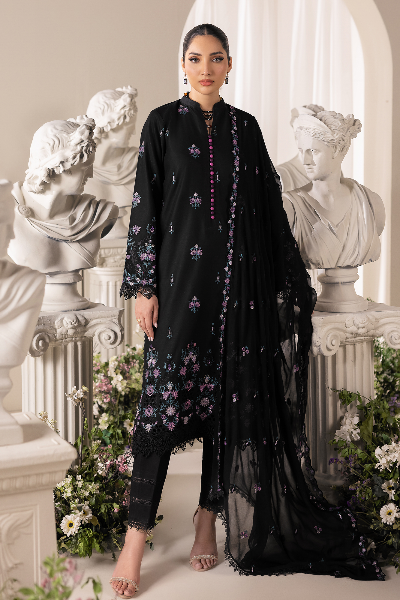 Rajbari | Premium Edition | Embroidered Chiffon Dopatta 01