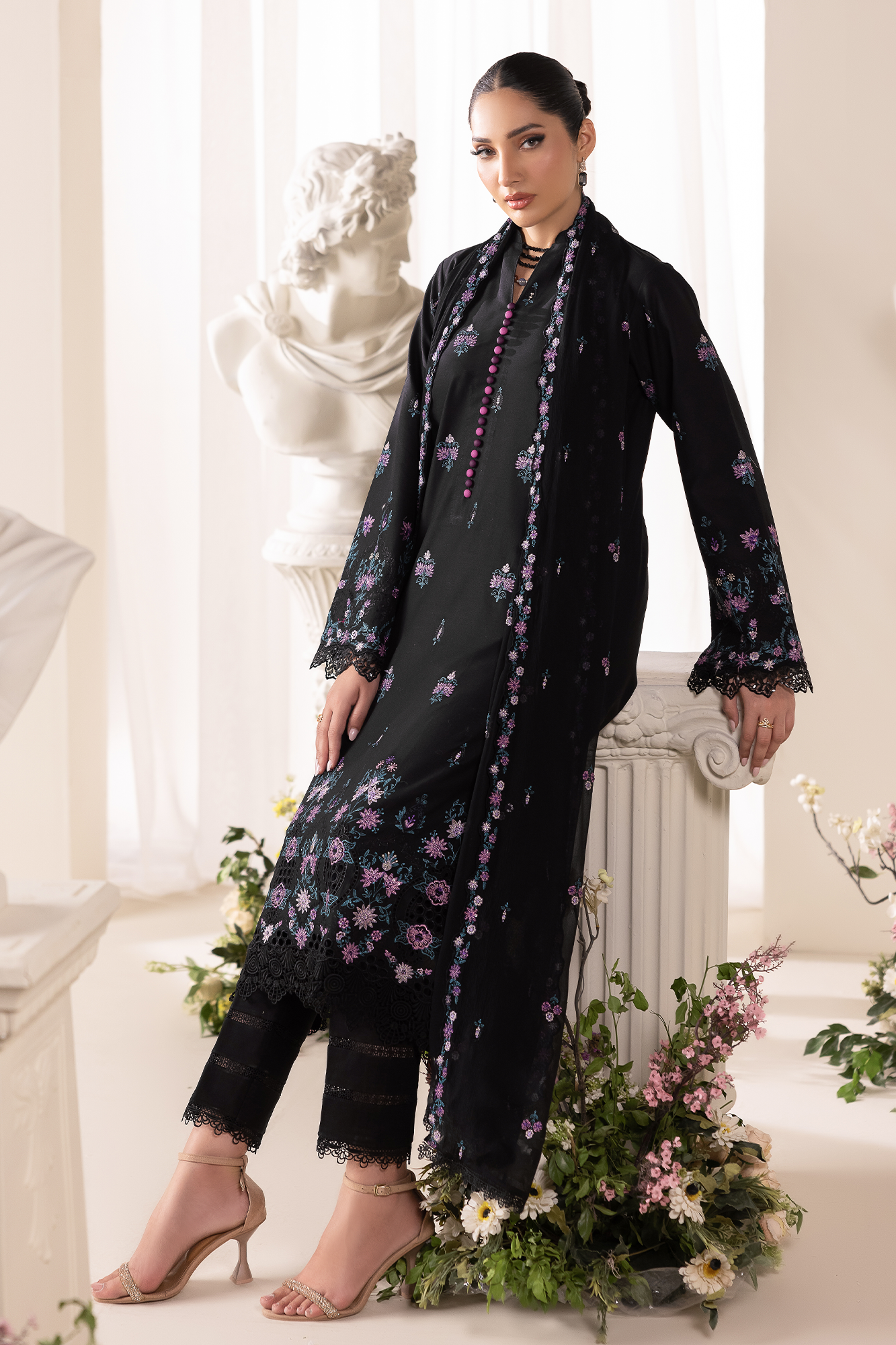 Rajbari | Premium Edition | Embroidered Chiffon Dopatta 01