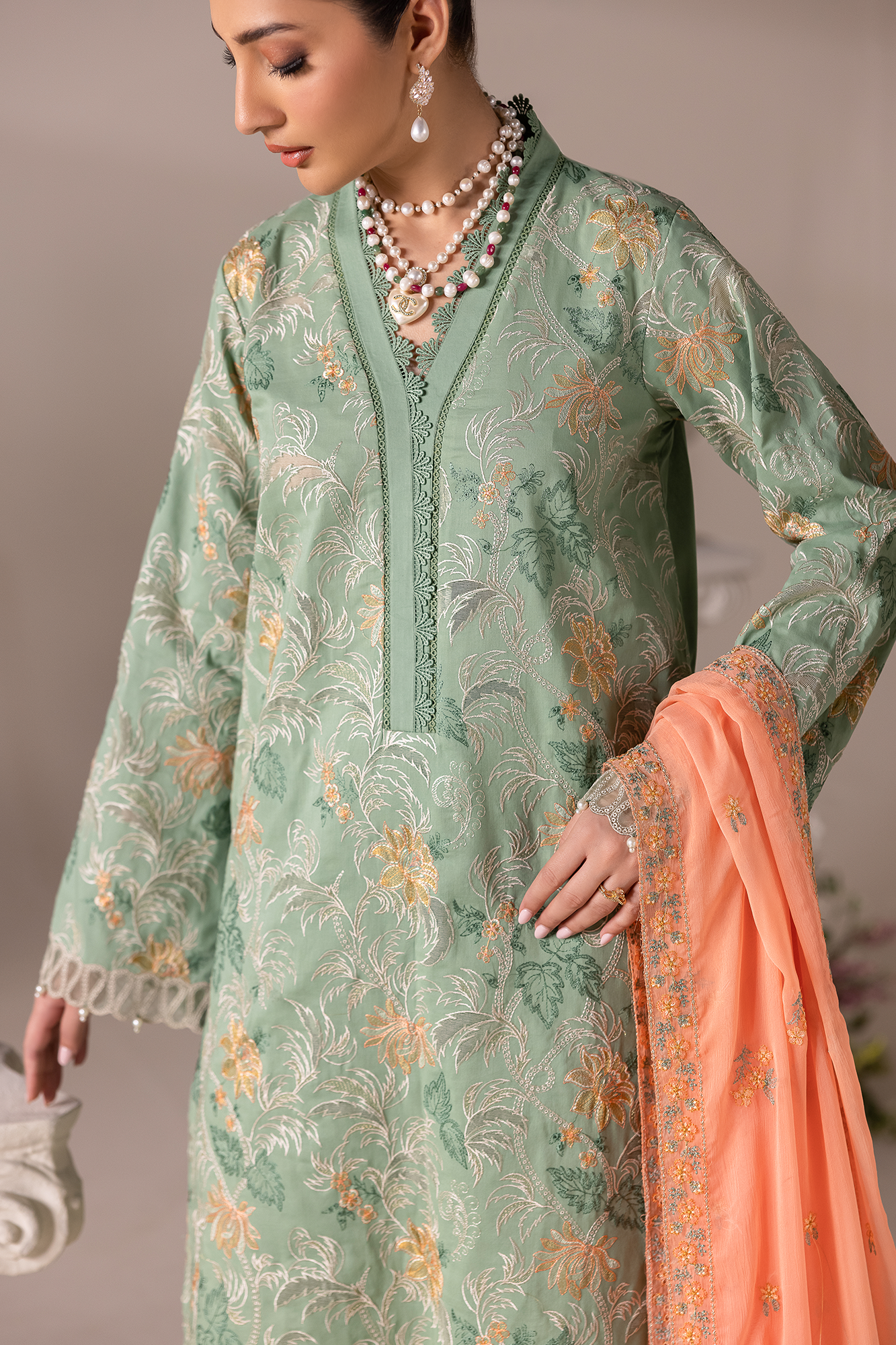 Rajbari | Premium Edition | Embroidered Chiffon Dopatta 06