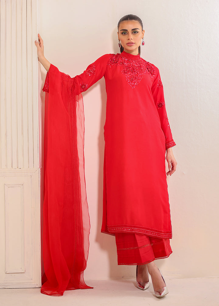 Umsha | Luxury Pret | RAVISIHING SCARLET
