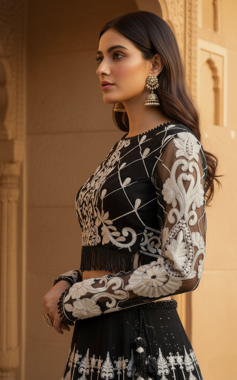 Threads and Motifs | Formal Outfits | Blouse With Lehenga