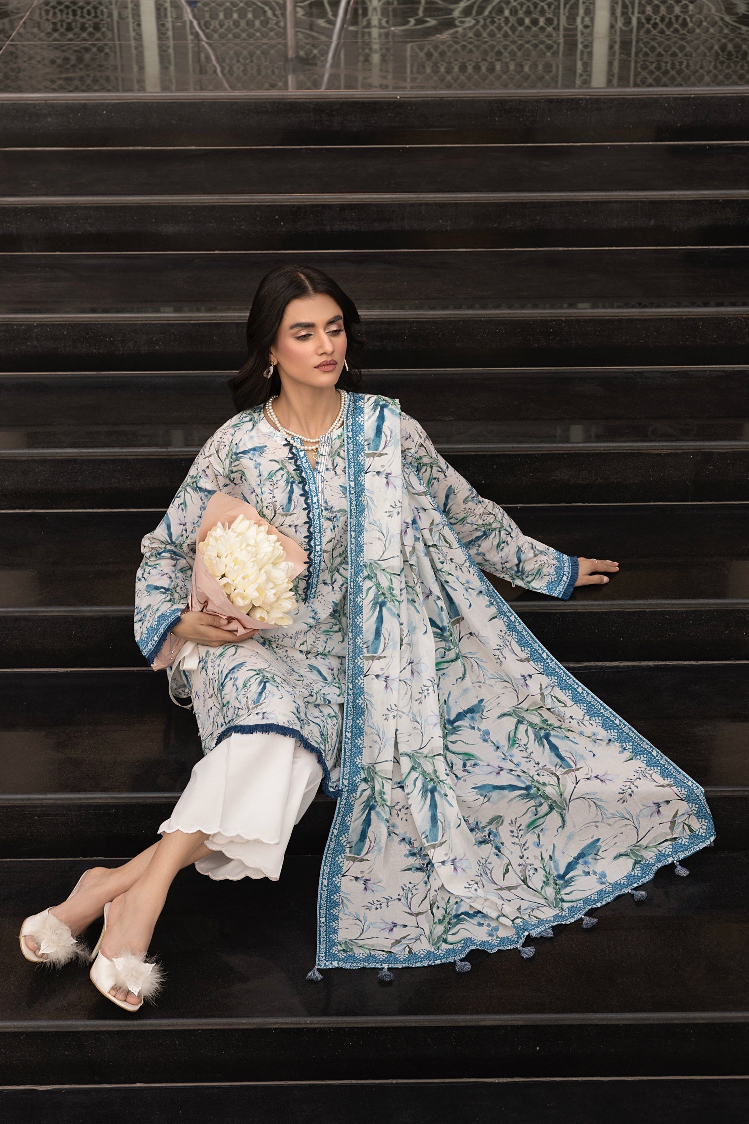 LSM | Embroidered and Printed Lawn | LG-MM-0261