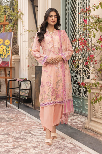 LSM | Embroidered and Printed Lawn | LG-MM-0302