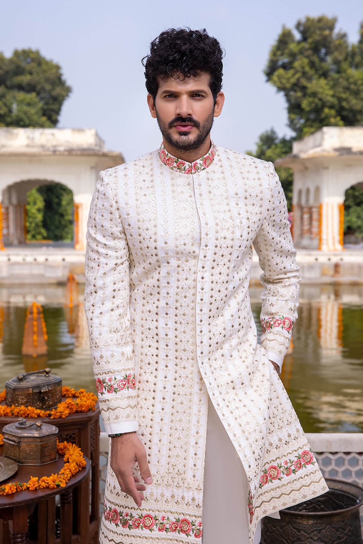 Pakistani Menswear | Mina Kashif | Sherwani D-16-B