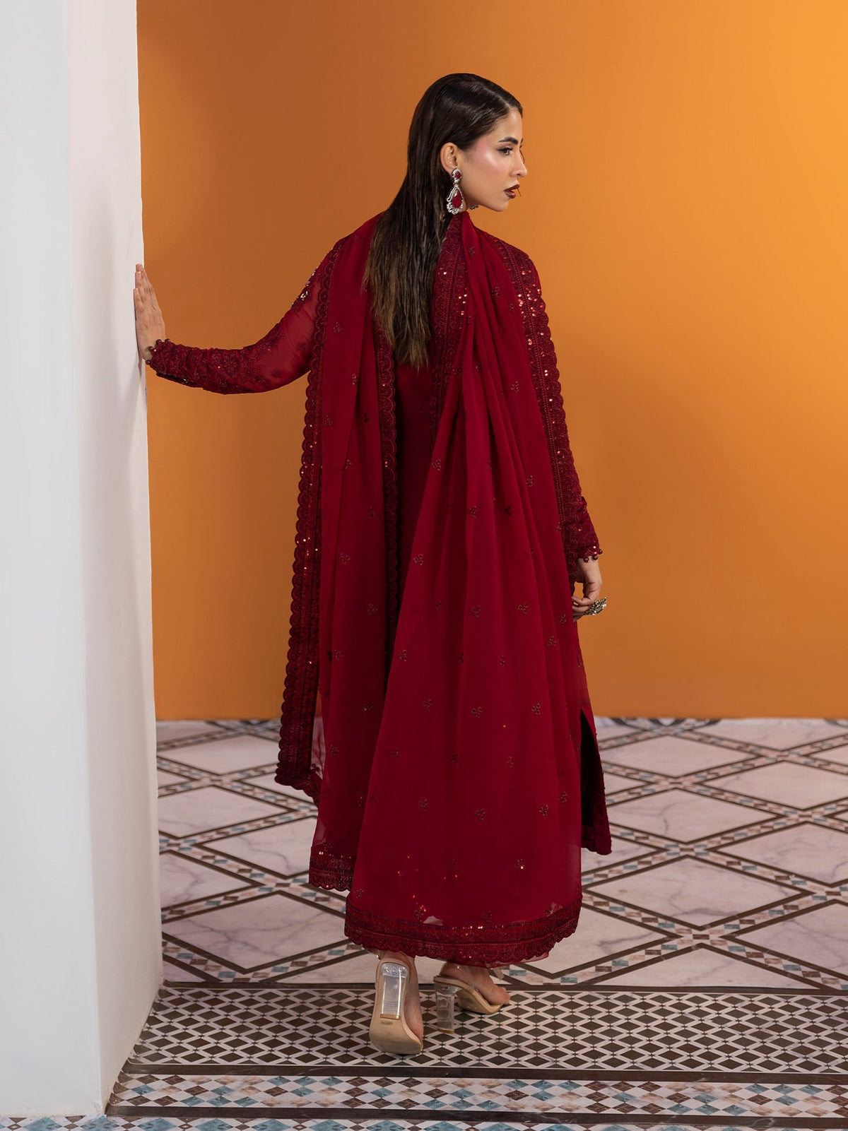 Gulaal | Maeri Luxury Chiffon 26 | Crimson