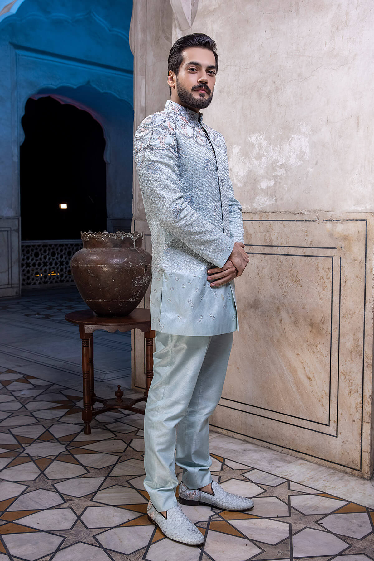 Pakistani Menswear | Mina Kashif | Sherwani D-09