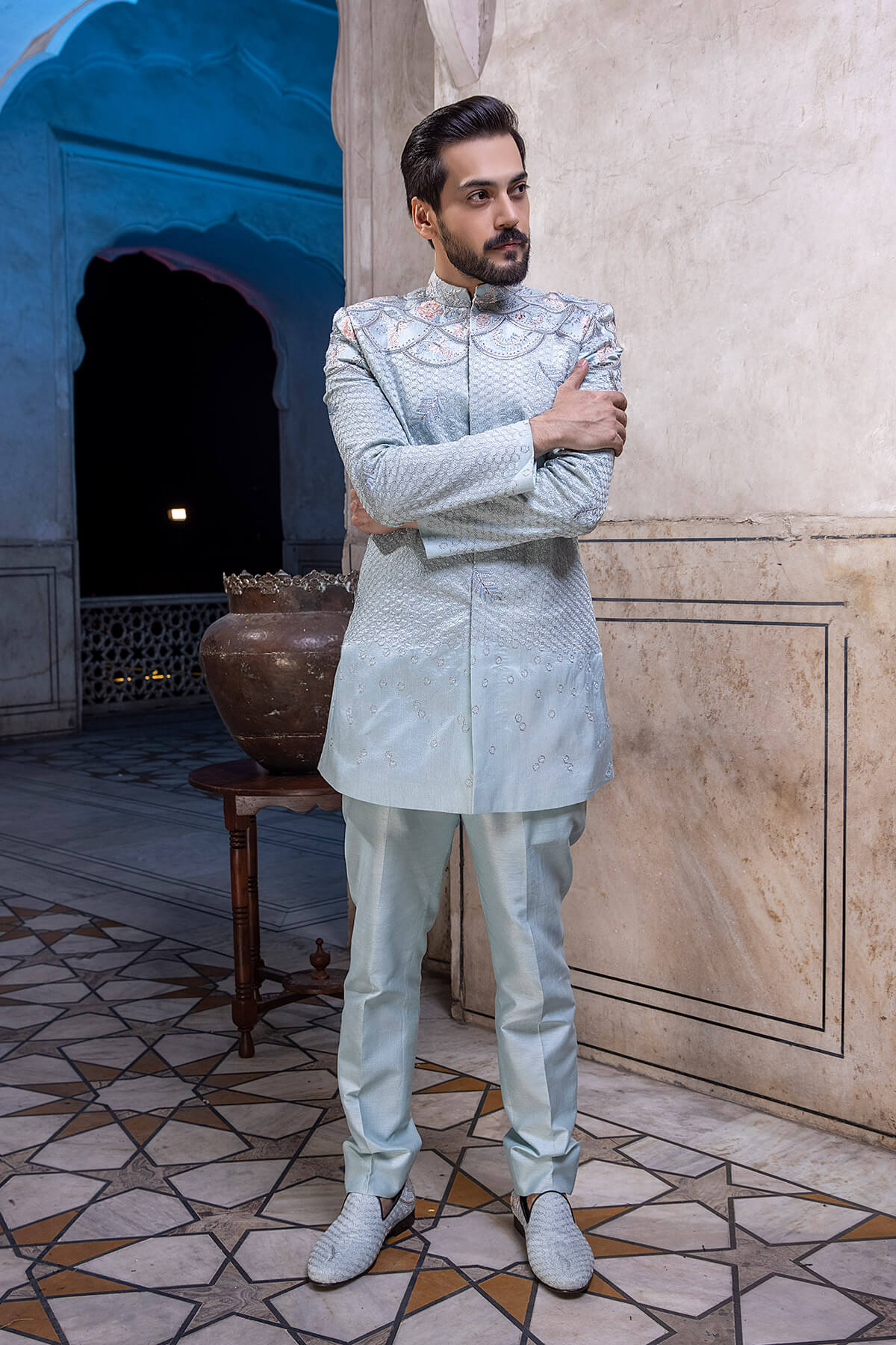 Pakistani Menswear | Mina Kashif | Sherwani D-09