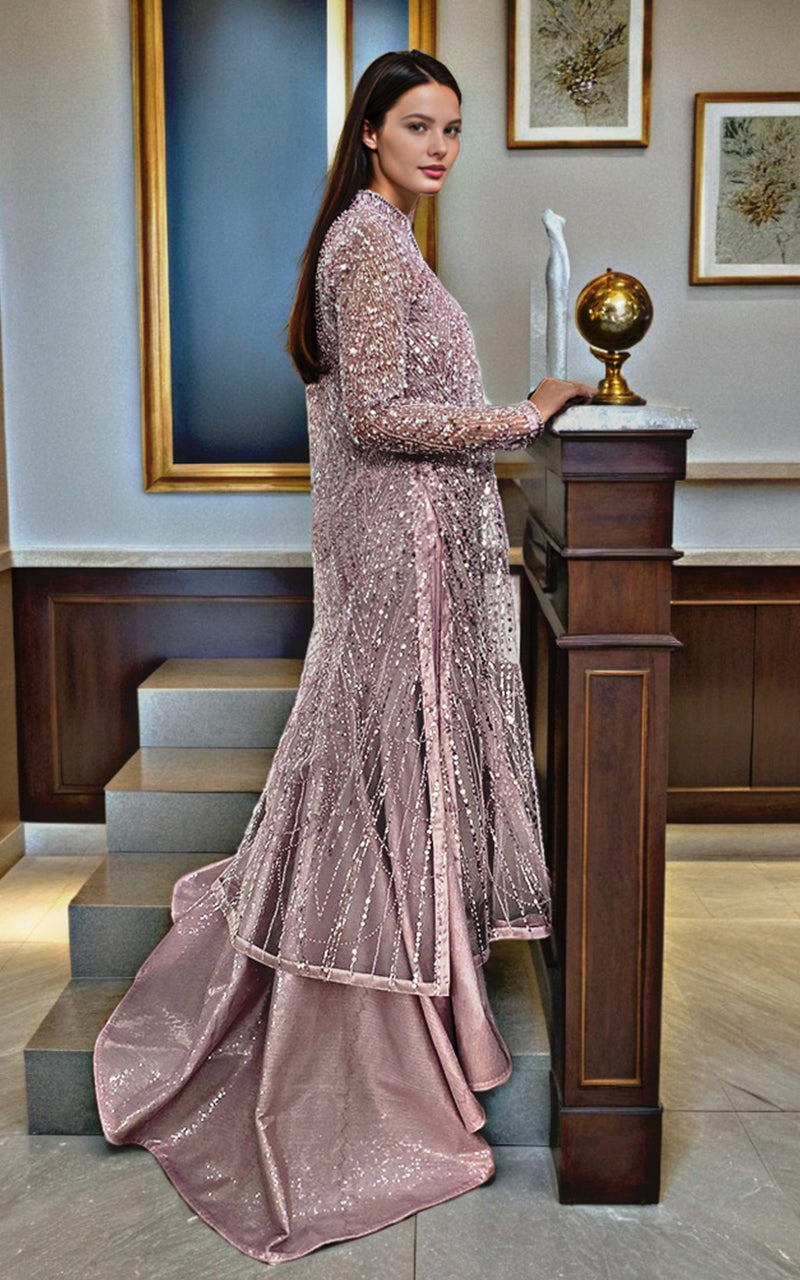 Threads and Motifs | Formal Dresses 25 | Net Embroidered Jacket With Maxi