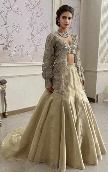 Threads and Motifs | Formal Dresses 25 | EMBRIODERED JACKET WITH BLOUSE AND SKIRT