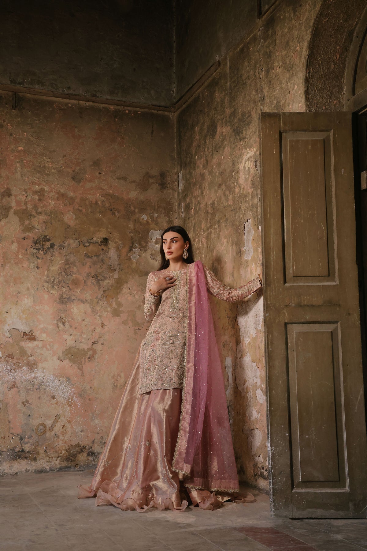Wahaj M Khan | Banno Wedding Formals | Pale Pink Lama Tissue Bano