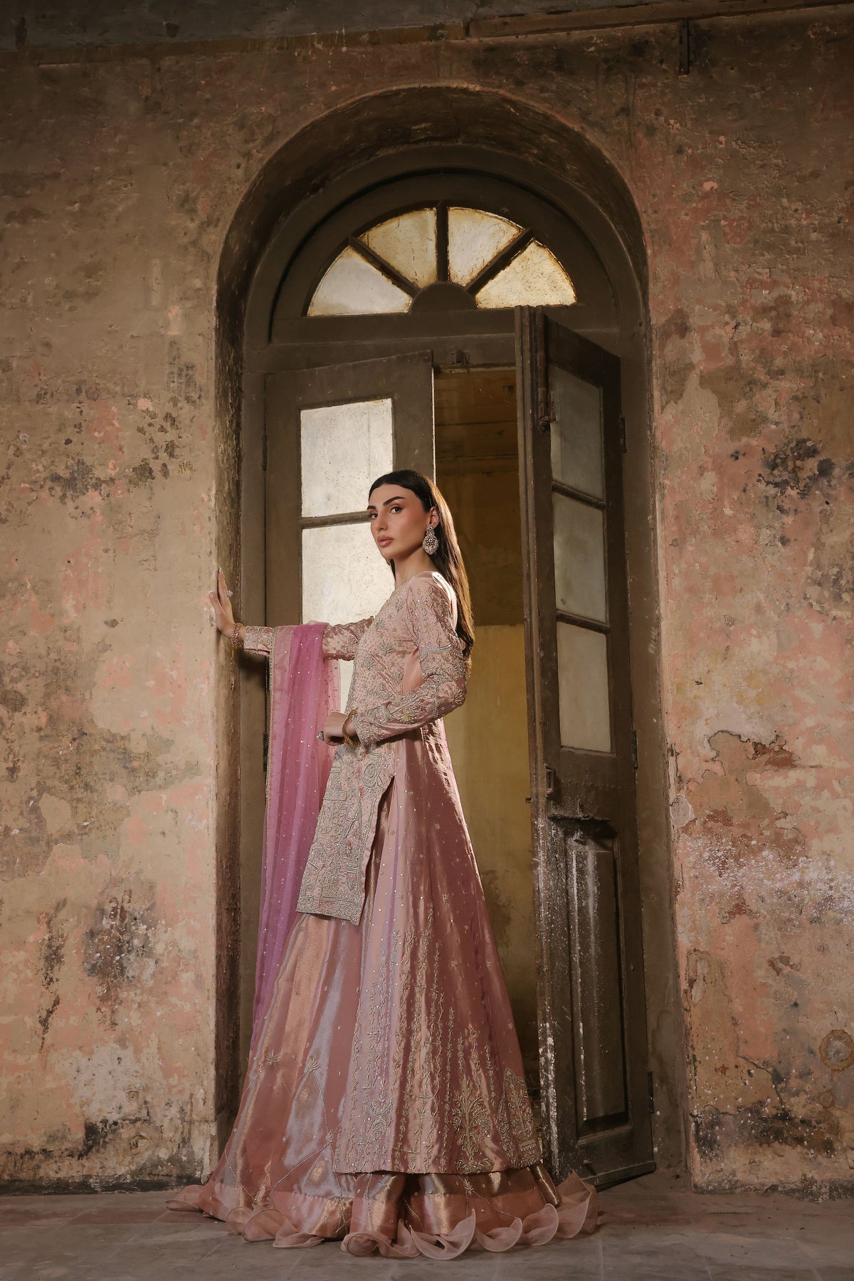 Wahaj M Khan | Banno Wedding Formals | Pale Pink Lama Tissue Bano