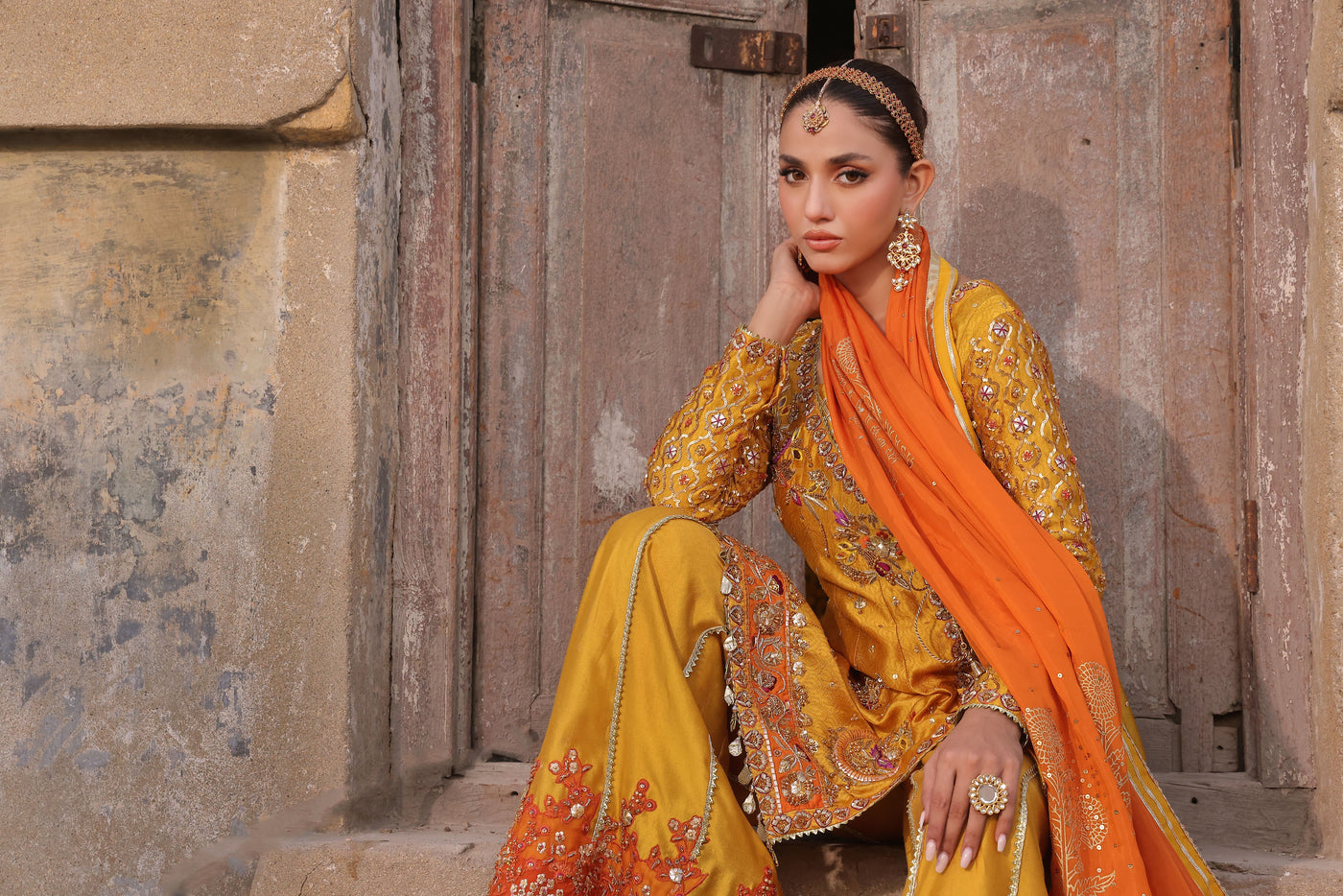Wahaj M Khan | Banno Wedding Formals |Mayun jora - Sheesha Peplum set