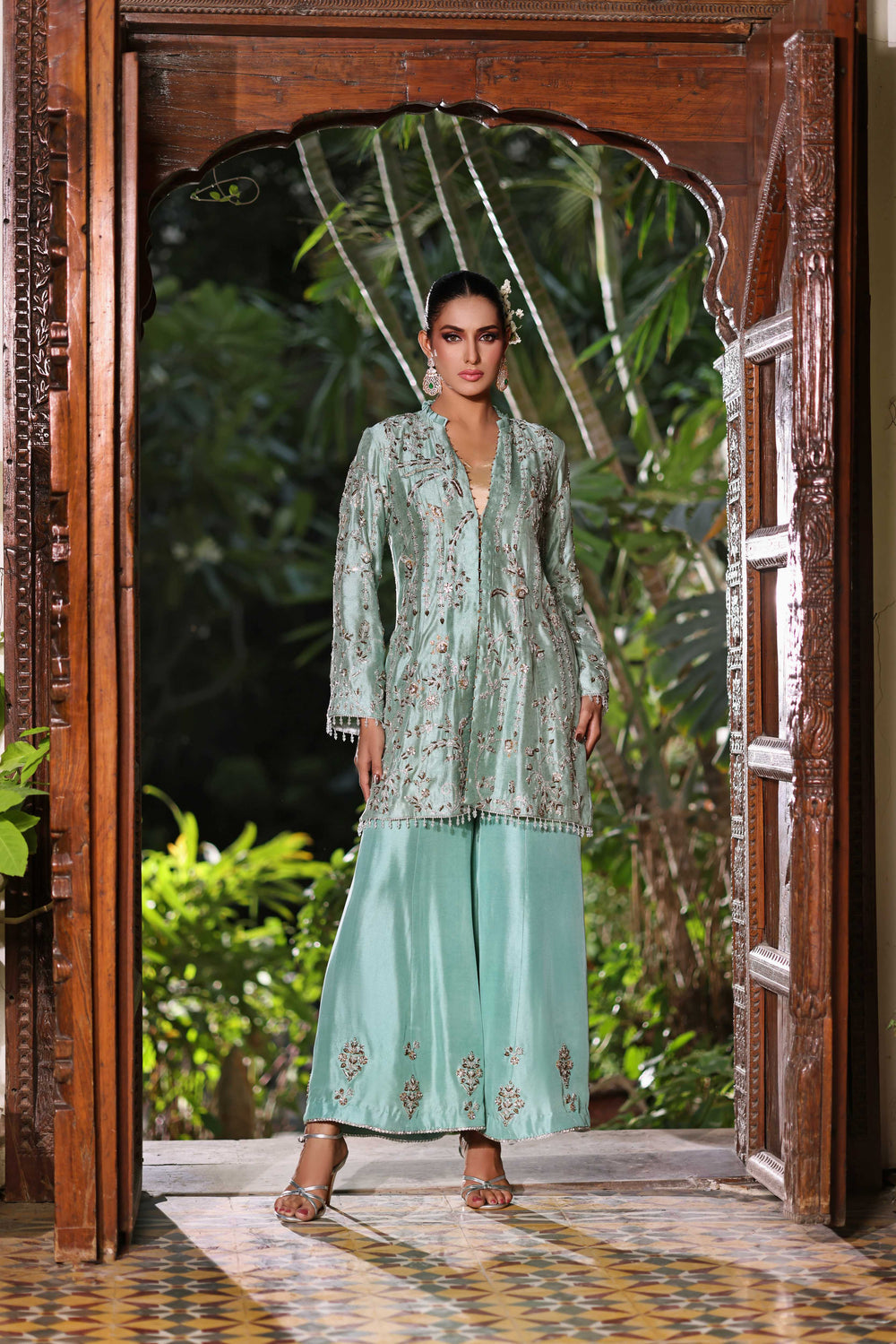 Wahaj M Khan | Nur Festive | Sage Gleam Nur Jacket