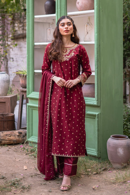 Kross Kulture | Luxury Baharaneh | Baharaneh (Maroon) KLX-00922