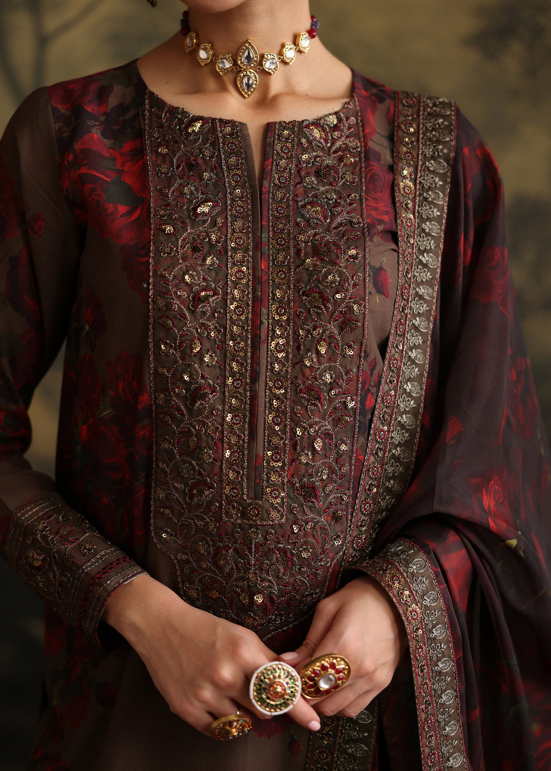 Humjoli | Rehana Luxury Collection | BROWN ROME