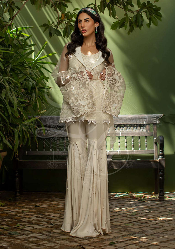 Layla Chatoor | Luxury Pret | Ivory Short Jacket