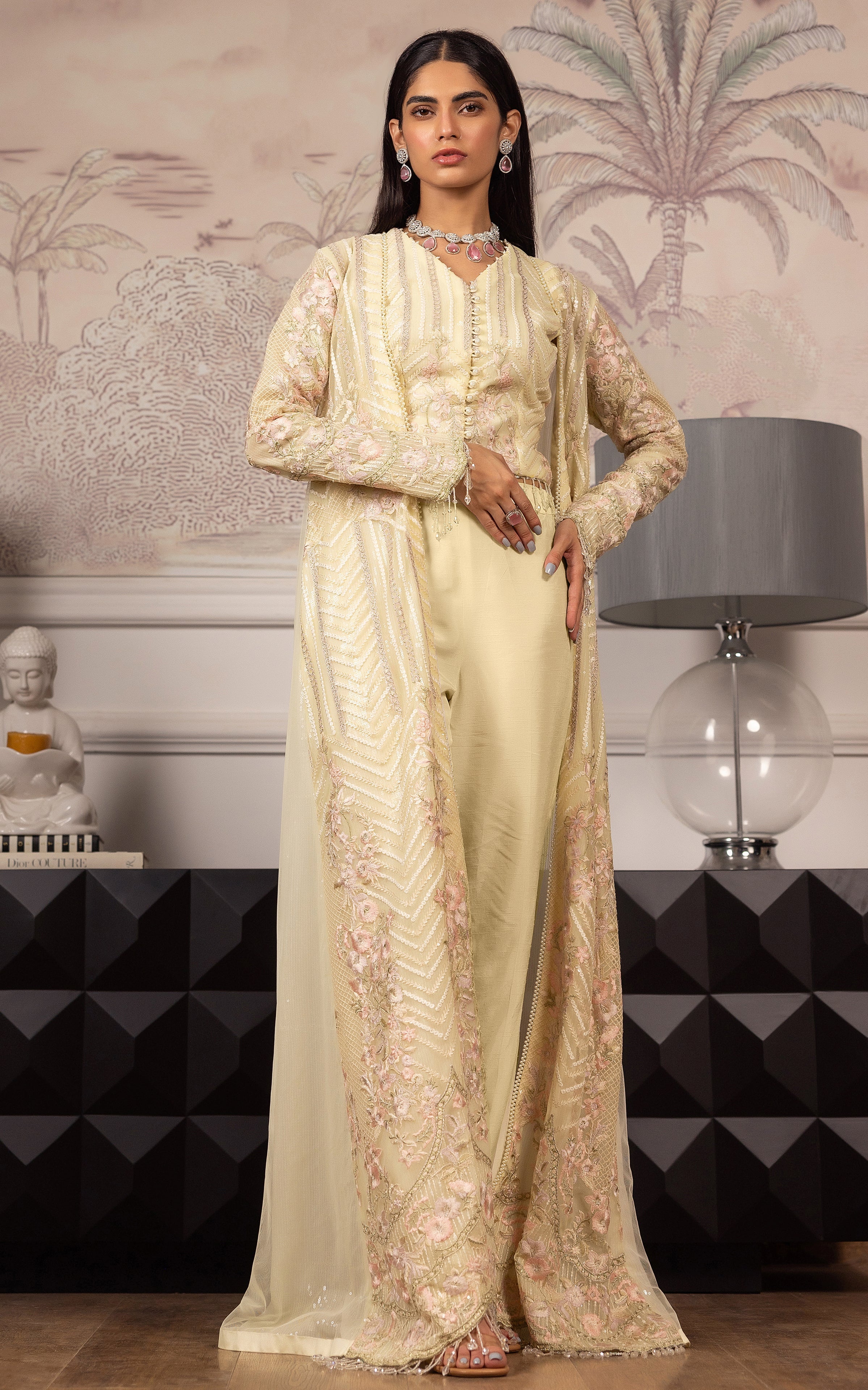 Threads and Motifs | Formal Dresses 25 | Net Embroidered Jacket With Embroidered Blouse