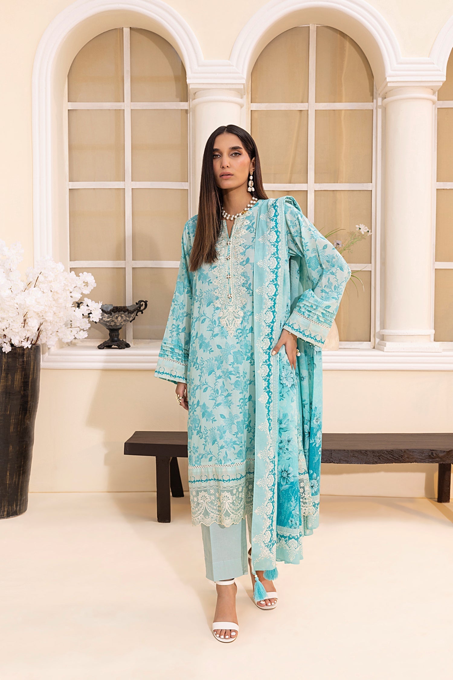 LSM | Embroidered and Printed Lawn | LG-MM-0221
