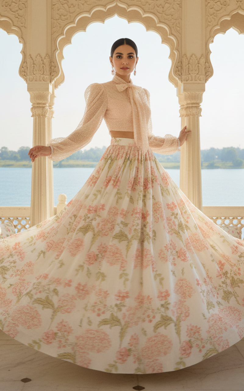 Threads and Motifs | Formal Outfits | Blouse With Printed Lehenga