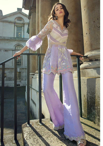 Layla Chatoor | Luxury Pret | Top With Bootcut Pants