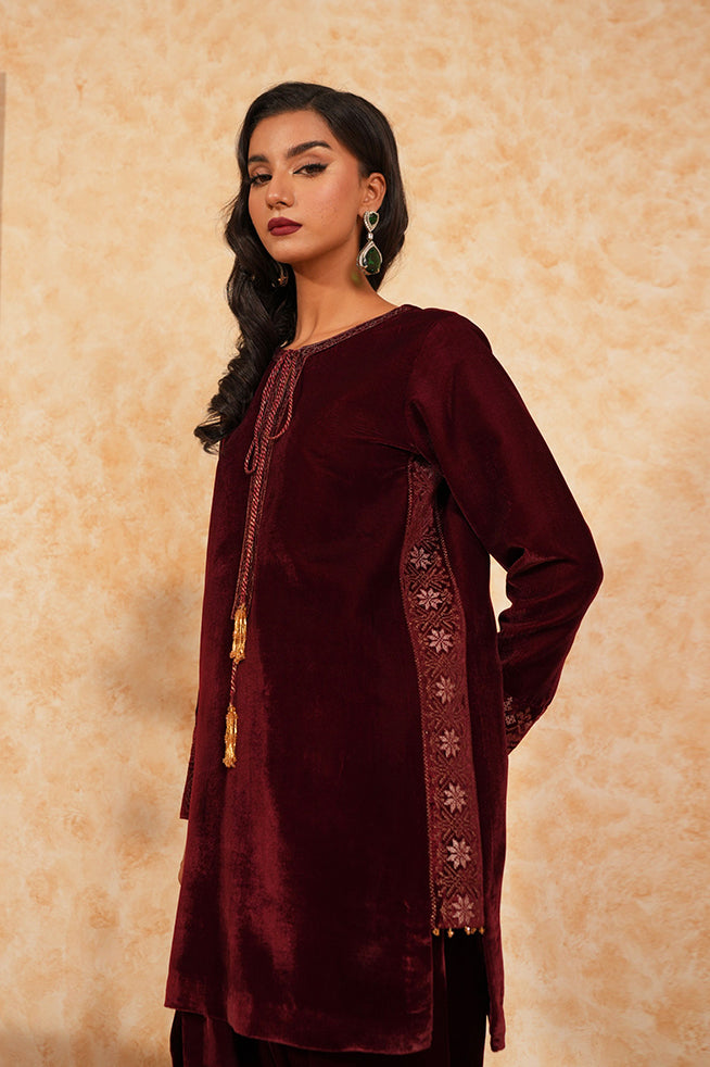 Fozia Khalid | Velvet Deck | Garnet