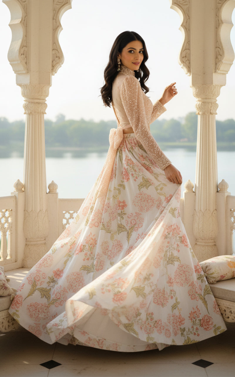 Threads and Motifs | Formal Outfits | Blouse With Printed Lehenga