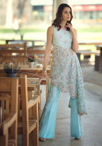 Layla Chatoor | Luxury Pret | Aqua Blue Top