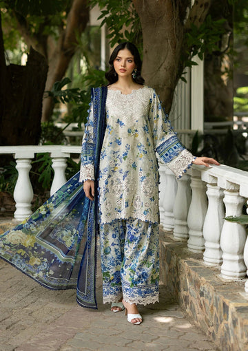 Elaf Premium | Signature Embroidered Lawn with Chiffon Collection 26 | ESG-8B CELINE