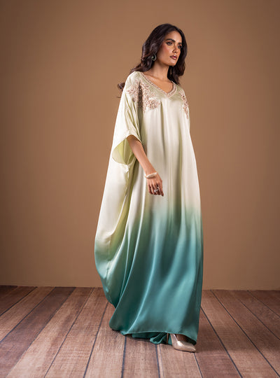 Zainab Chottani | The Kaftan Edit | Aqua Flame