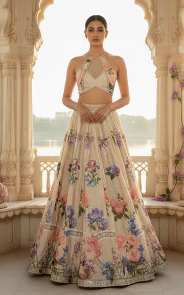Threads and Motifs | Formal Outfits | Blouse With Printed Lehenga