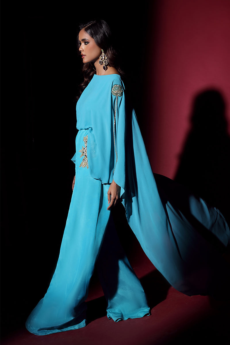 Wardha Saleem | Luxury Pret Fusion Wear | VOGUE JUMPSUIT DRAPE (1PC)