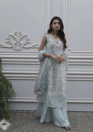 Layla Chatoor | Luxury Pret | Blue Chikankari