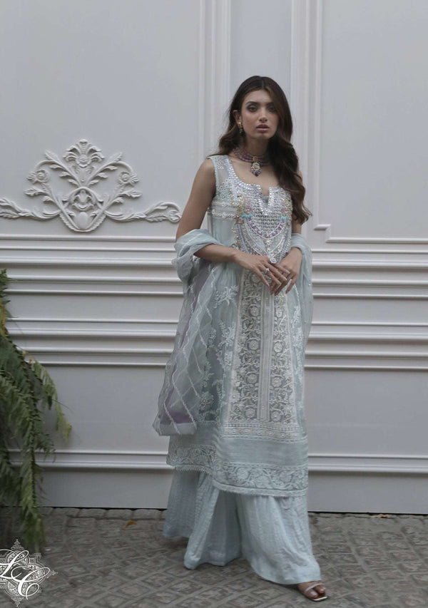 Layla Chatoor | Luxury Pret | Blue Chikankari