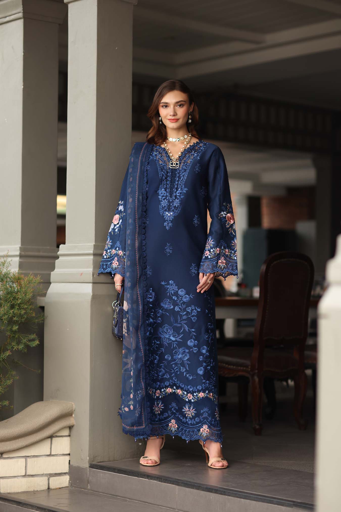 Noor by Saadia Asad | Eid Luxe Chikankari 26 | D11 - Sapphire Blue