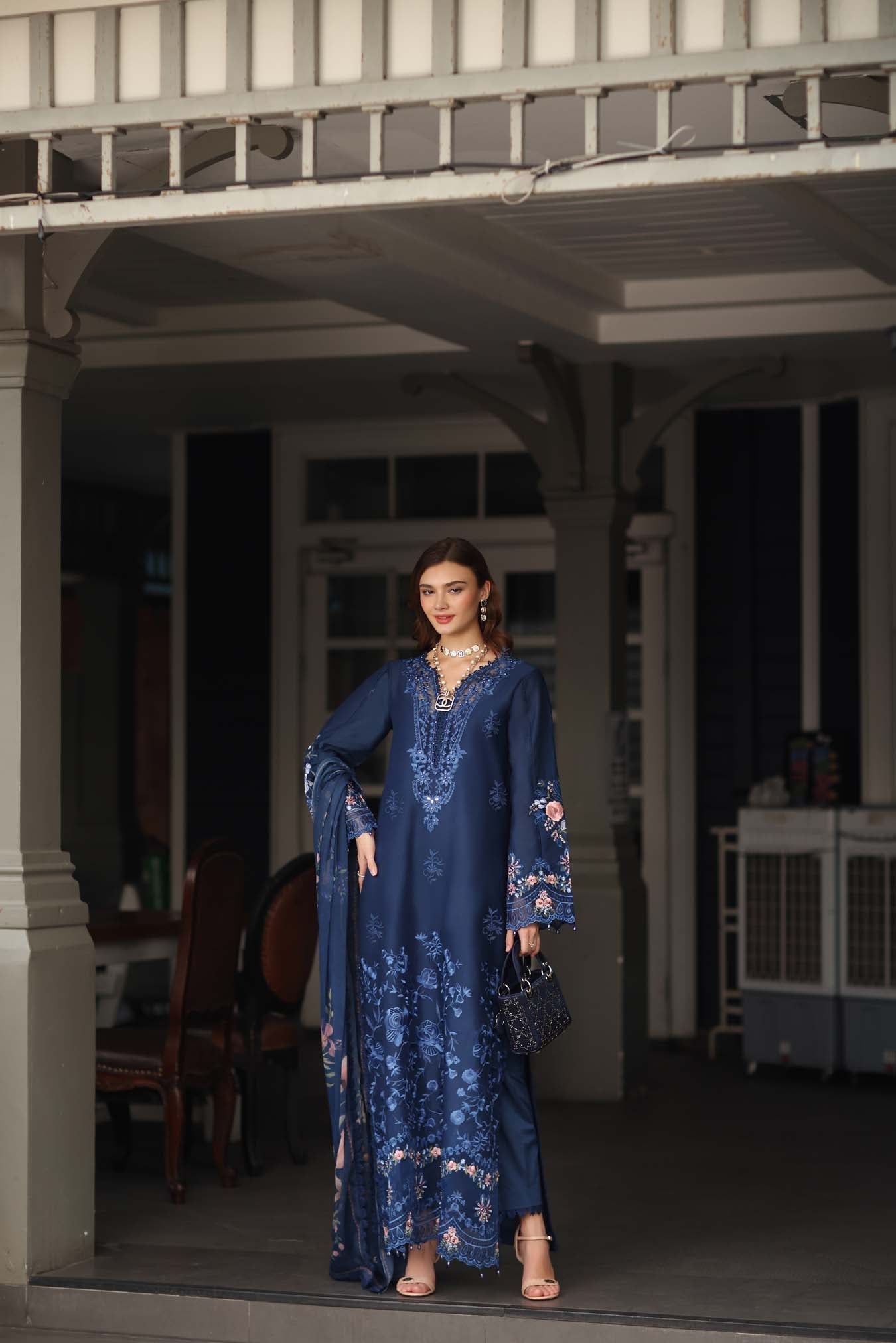 Noor by Saadia Asad | Eid Luxe Chikankari 26 | D11 - Sapphire Blue