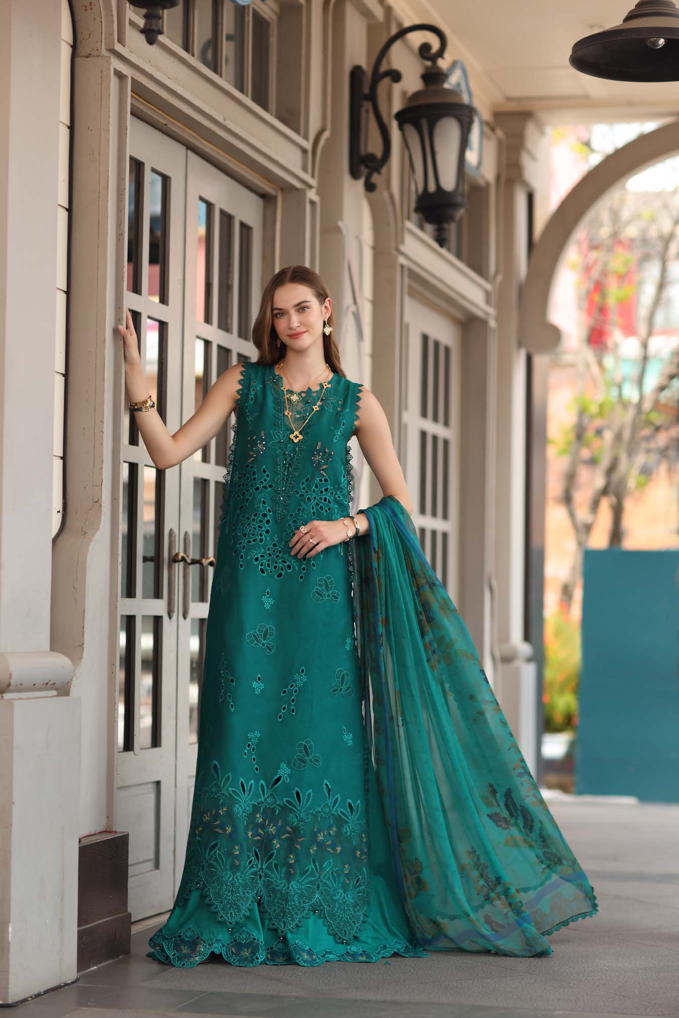 Noor by Saadia Asad | Eid Luxe Chikankari 26 | D1 - Malachite Green