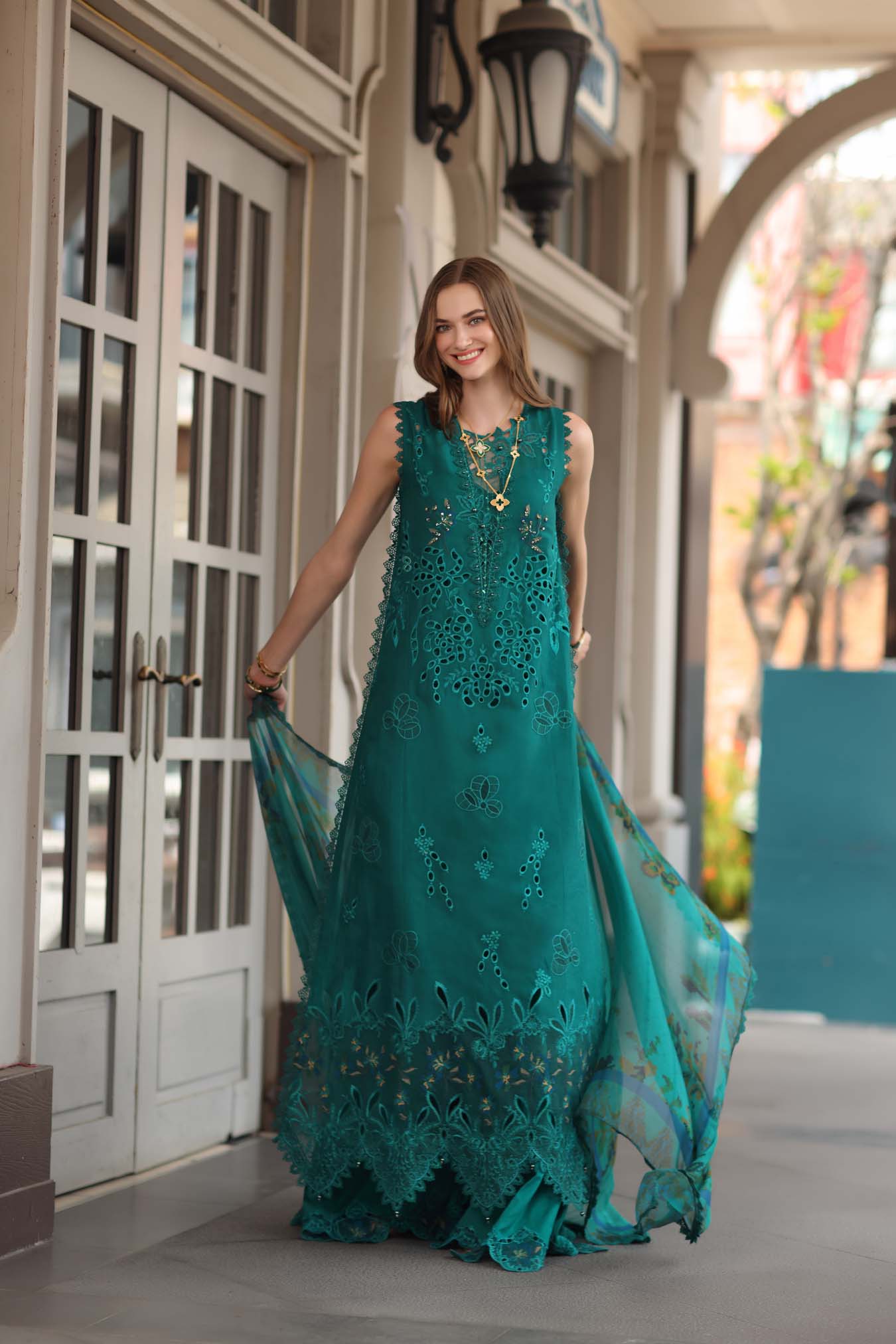 Noor by Saadia Asad | Eid Luxe Chikankari 26 | D1 - Malachite Green