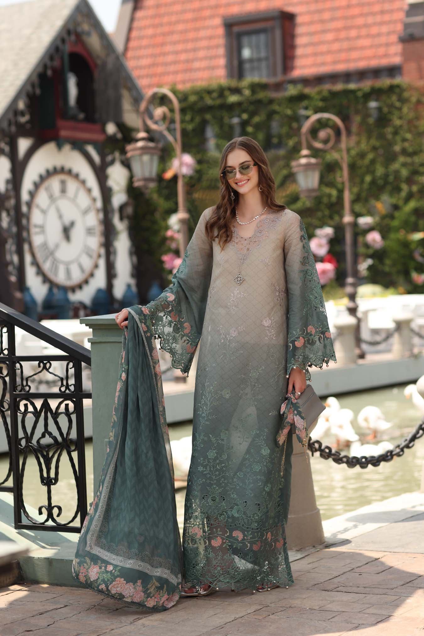 Noor by Saadia Asad | Eid Luxe Chikankari 26 | D4 - Smoke Zinc