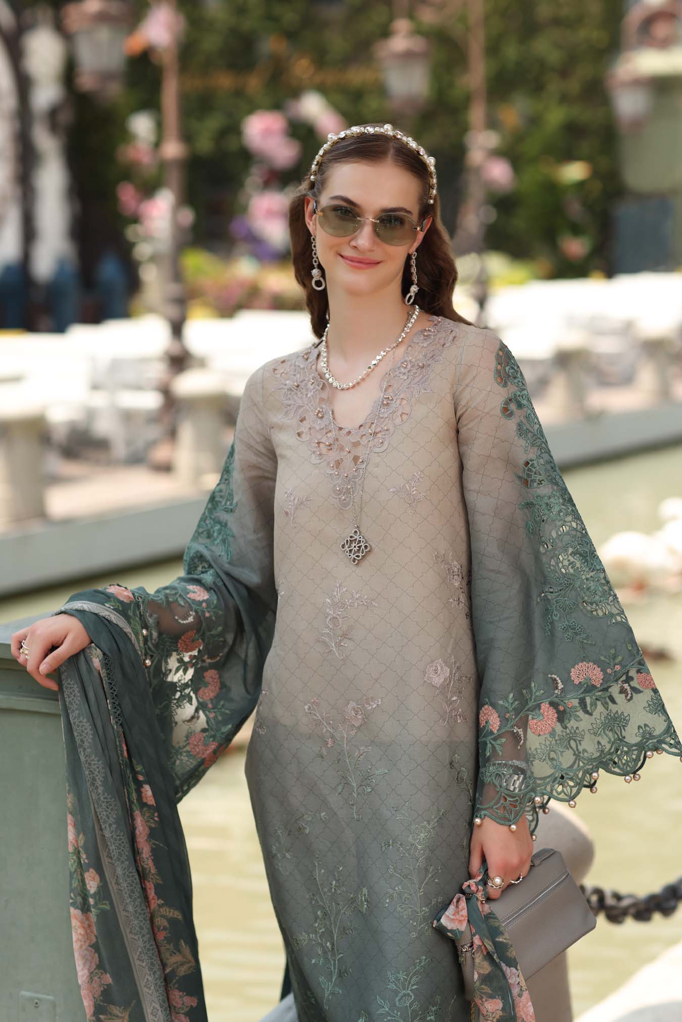 Noor by Saadia Asad | Eid Luxe Chikankari 26 | D4 - Smoke Zinc