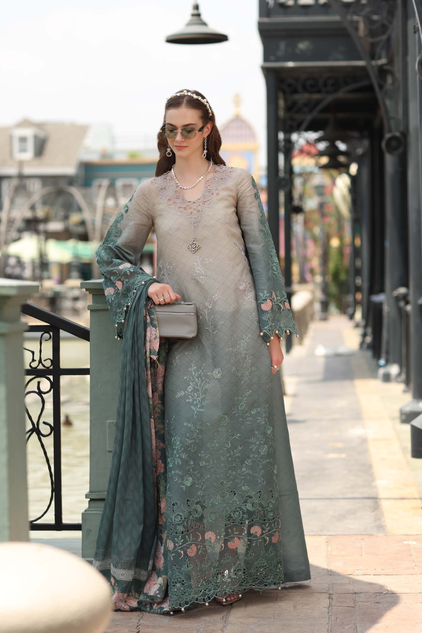 Noor by Saadia Asad | Eid Luxe Chikankari 26 | D4 - Smoke Zinc