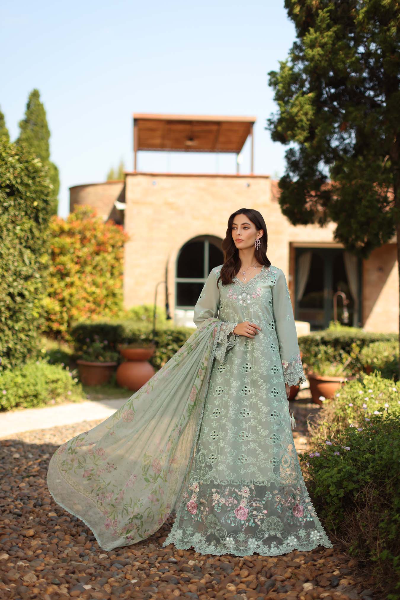 Saadia Asad | Luxury Eid Schiffli Laserkari 26 | D7 - B - Florine